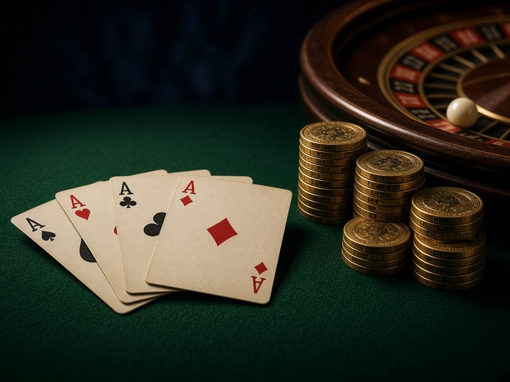Cartes, jetons et roulette dans le salon Gastronomia Frenchie